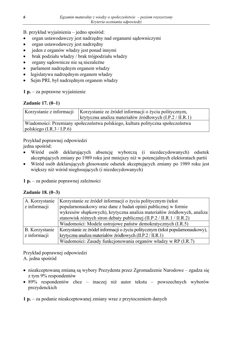 Odpowiedzi - wiedza o spoleczenstwie, p. rozszerzony, matura 2011-strona-06