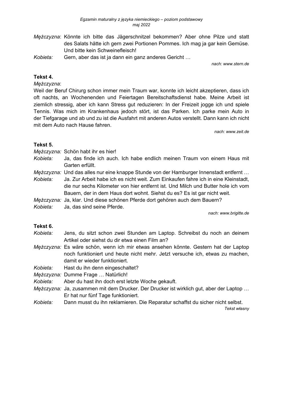 transkrypcja - język niemiecki podstawowy - matura 2022 - maj-3