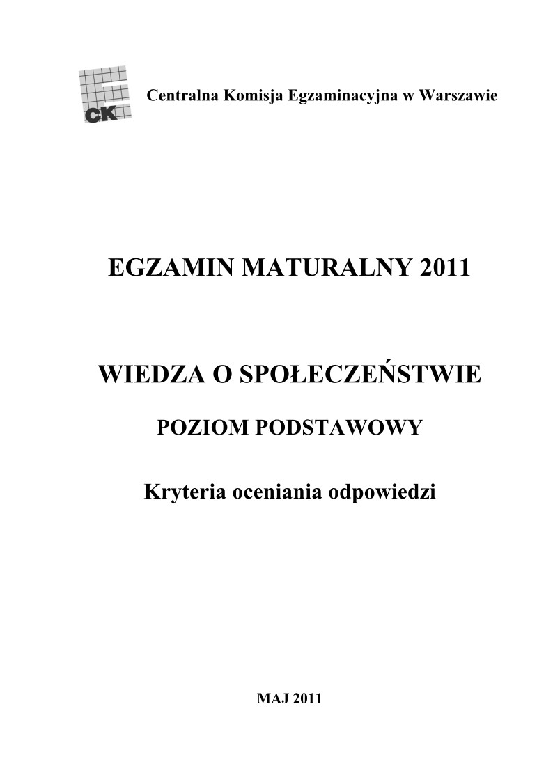 Odpowiedzi - wiedza o spoleczenstwie, p. podstawowy, matura 2011-strona-01