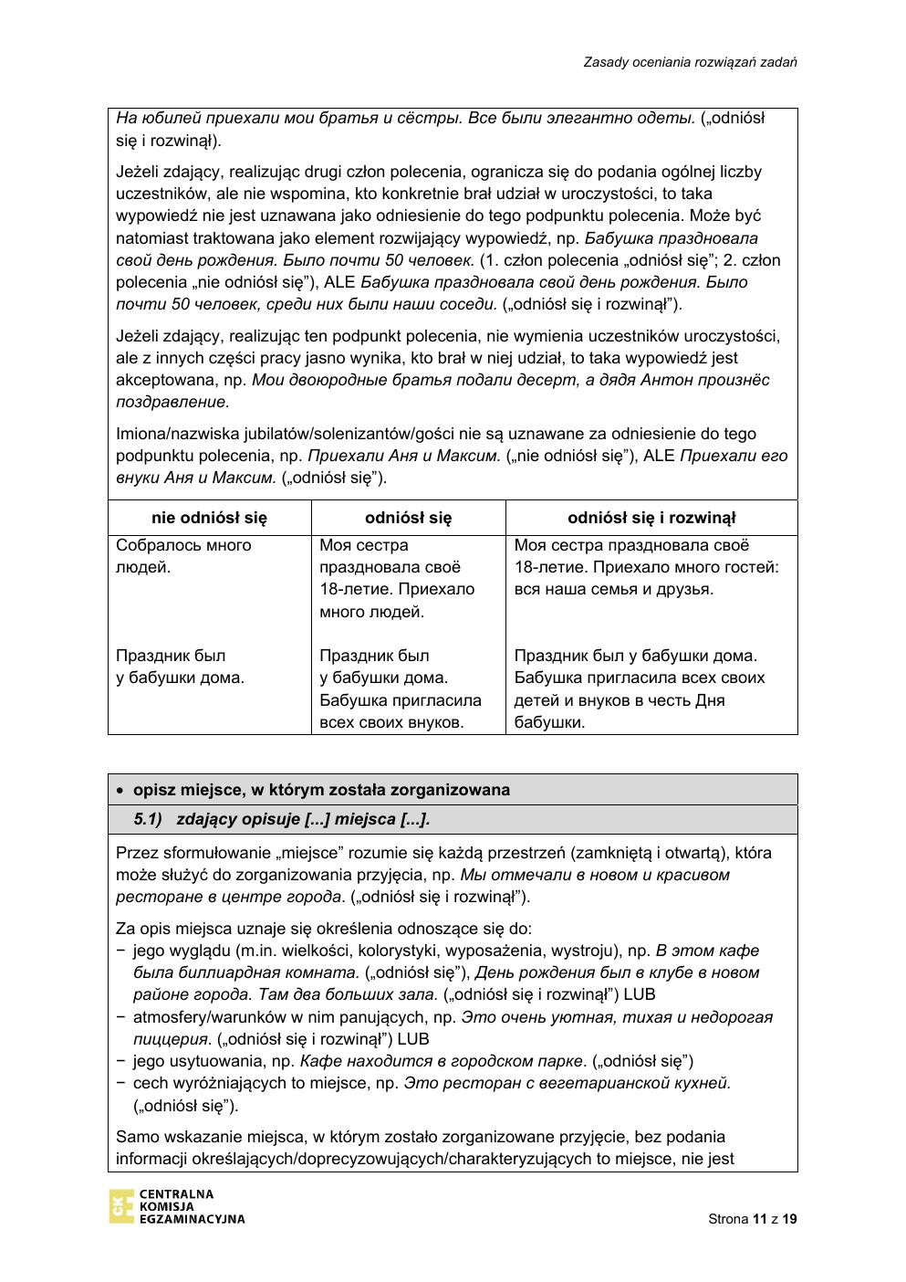 odpowiedzi - język rosyjski podstawowy - matura 2022 - maj-11