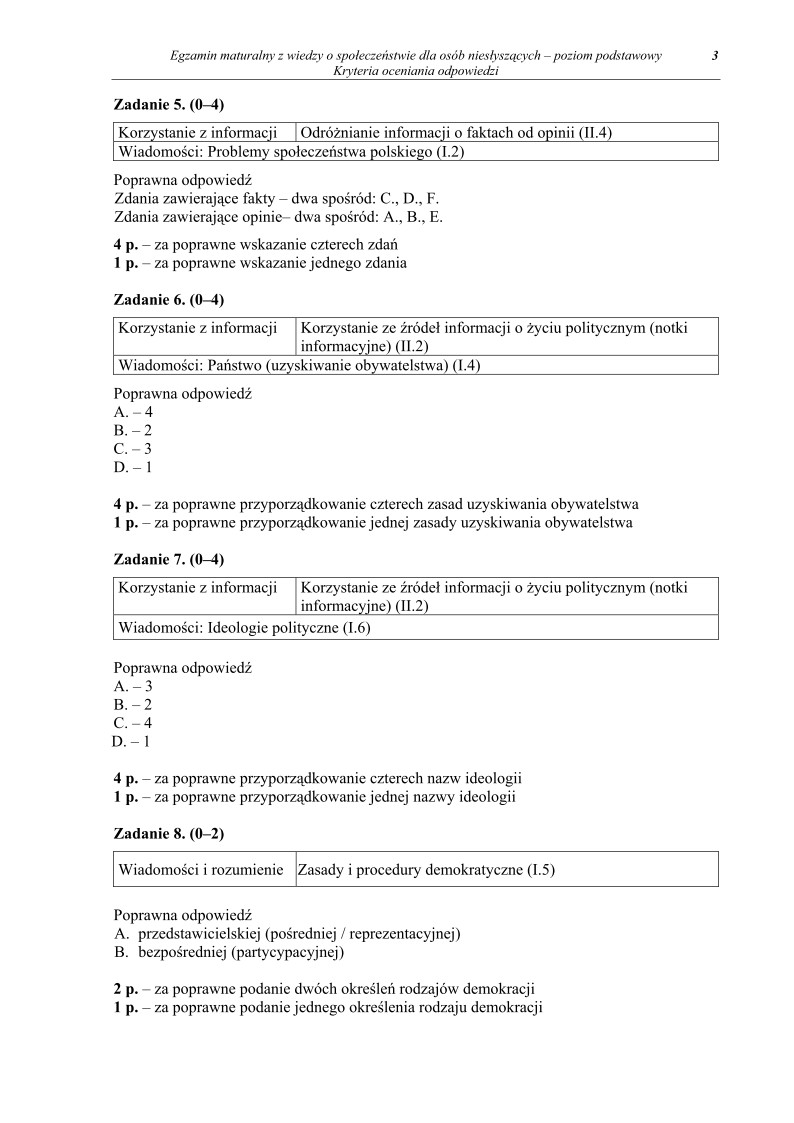 Odpowiedzi - wiedza o spoleczenstwie, dla osob nieslyszacych, matura 2011-strona-03