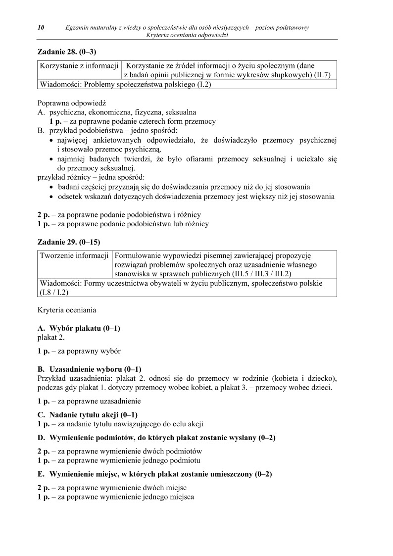 Odpowiedzi - wiedza o spoleczenstwie, dla osob nieslyszacych, matura 2011-strona-10