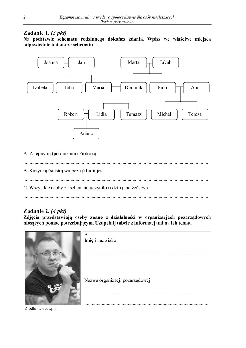 Pytania - wiedza o spoleczenstwie, dla osob nieslyszacych, matura 2011-strona-02