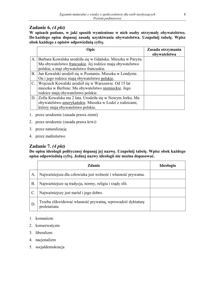 Pytania - wiedza o spoleczenstwie, dla osob nieslyszacych, matura 2011-strona-05