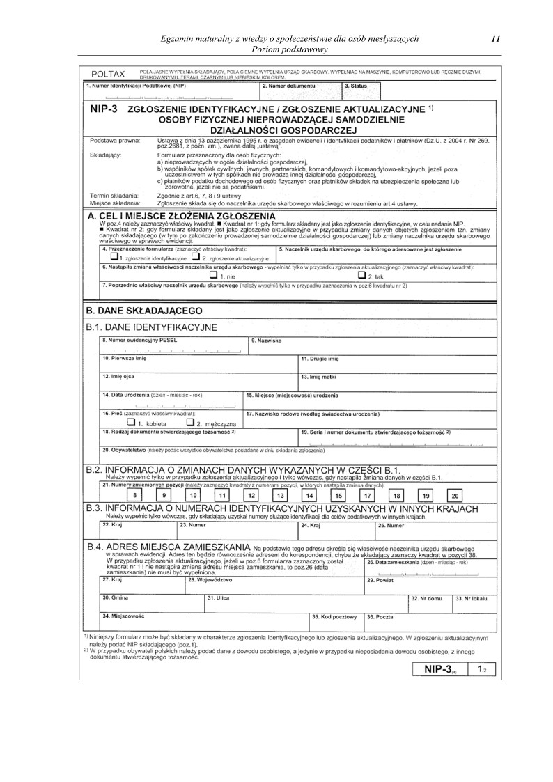 Pytania - wiedza o spoleczenstwie, dla osob nieslyszacych, matura 2011-strona-11