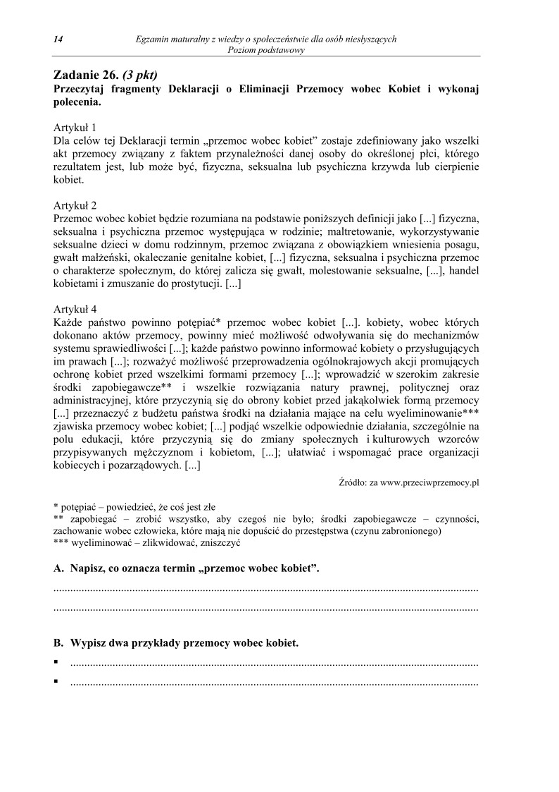 Pytania - wiedza o spoleczenstwie, dla osob nieslyszacych, matura 2011-strona-14