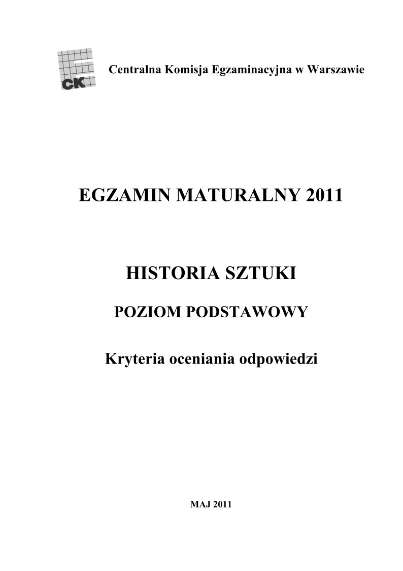 Odpowiedzi - historia sztuki, p. podstawowy, matura 2011-strona-01