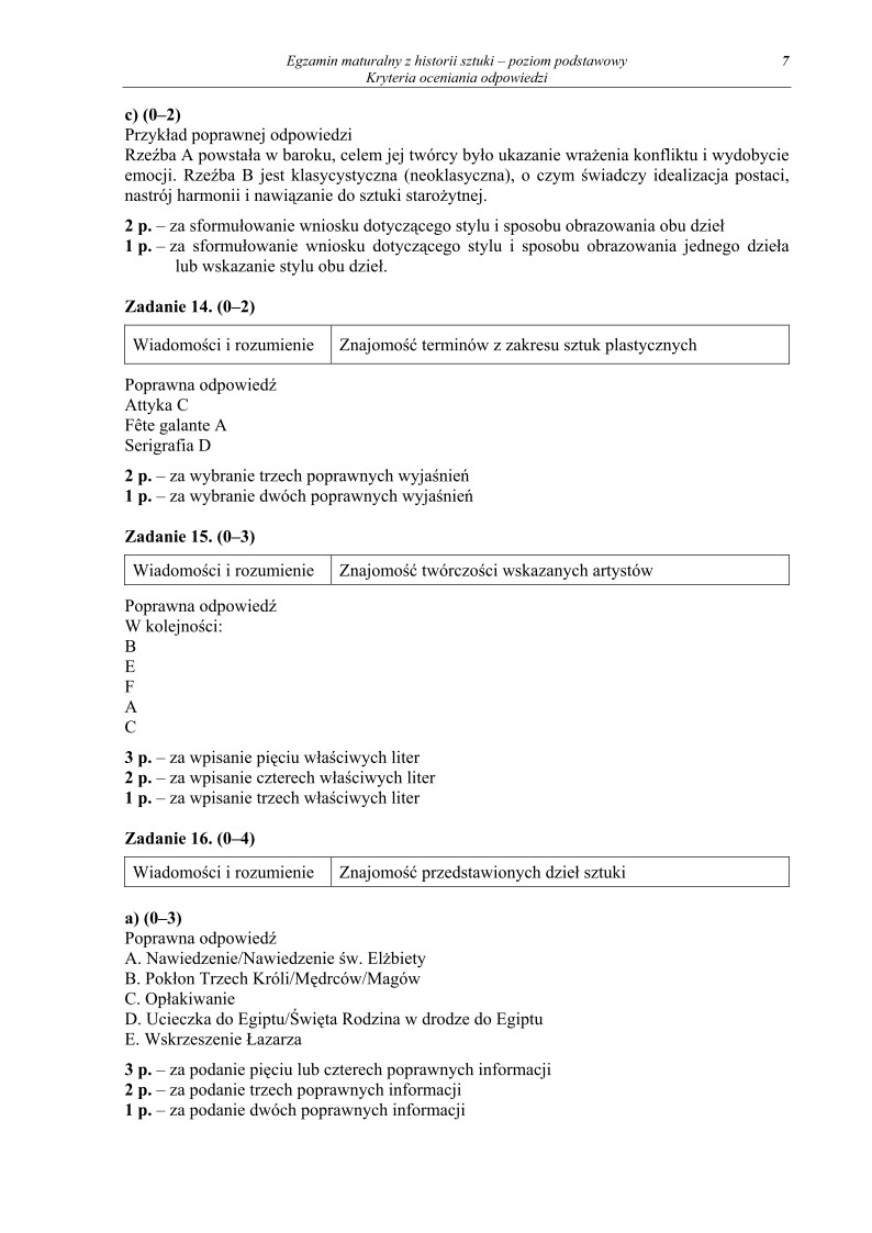 Odpowiedzi - historia sztuki, p. podstawowy, matura 2011-strona-07