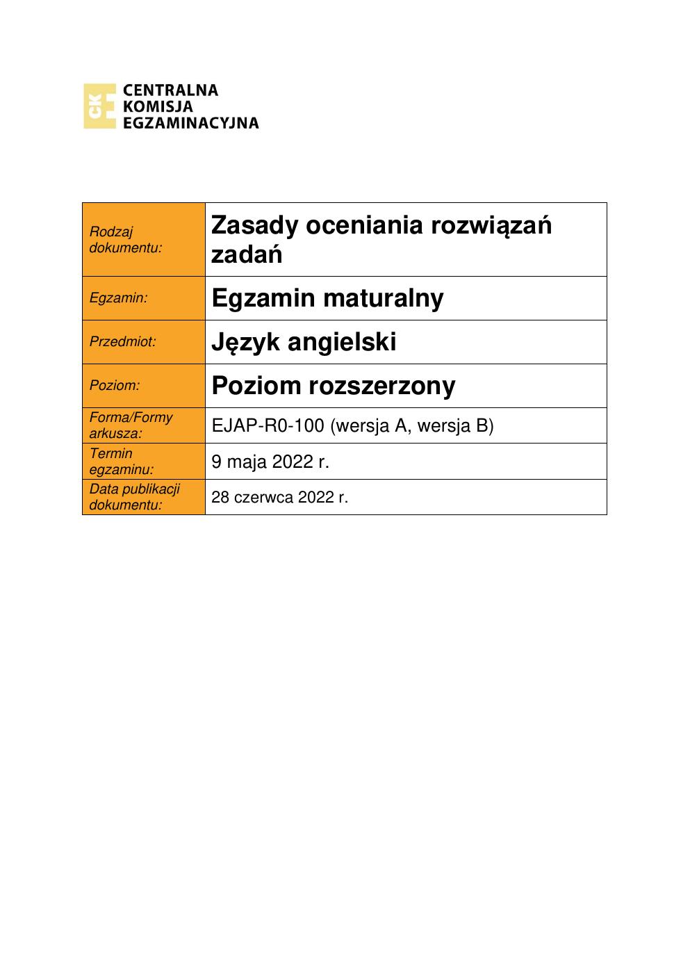 odpowiedzi - język angielski rozszerzony - matura 2022 - maj-01