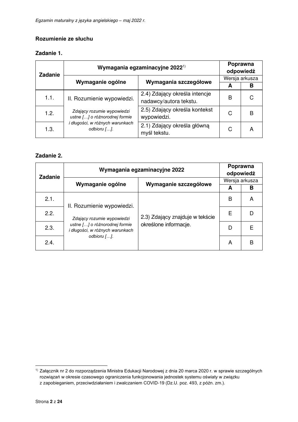 odpowiedzi - język angielski rozszerzony - matura 2022 - maj-02