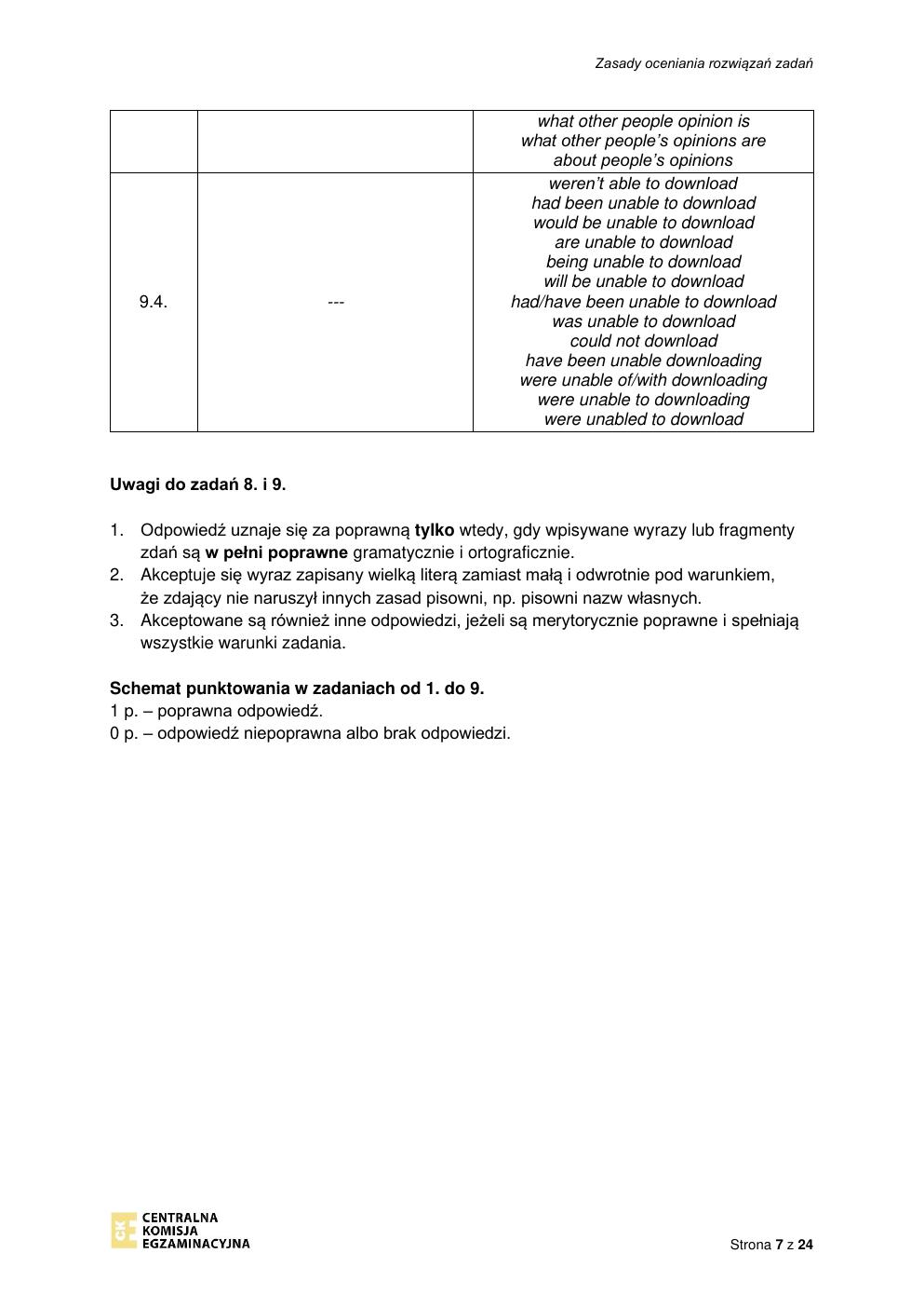 odpowiedzi - język angielski rozszerzony - matura 2022 - maj-07