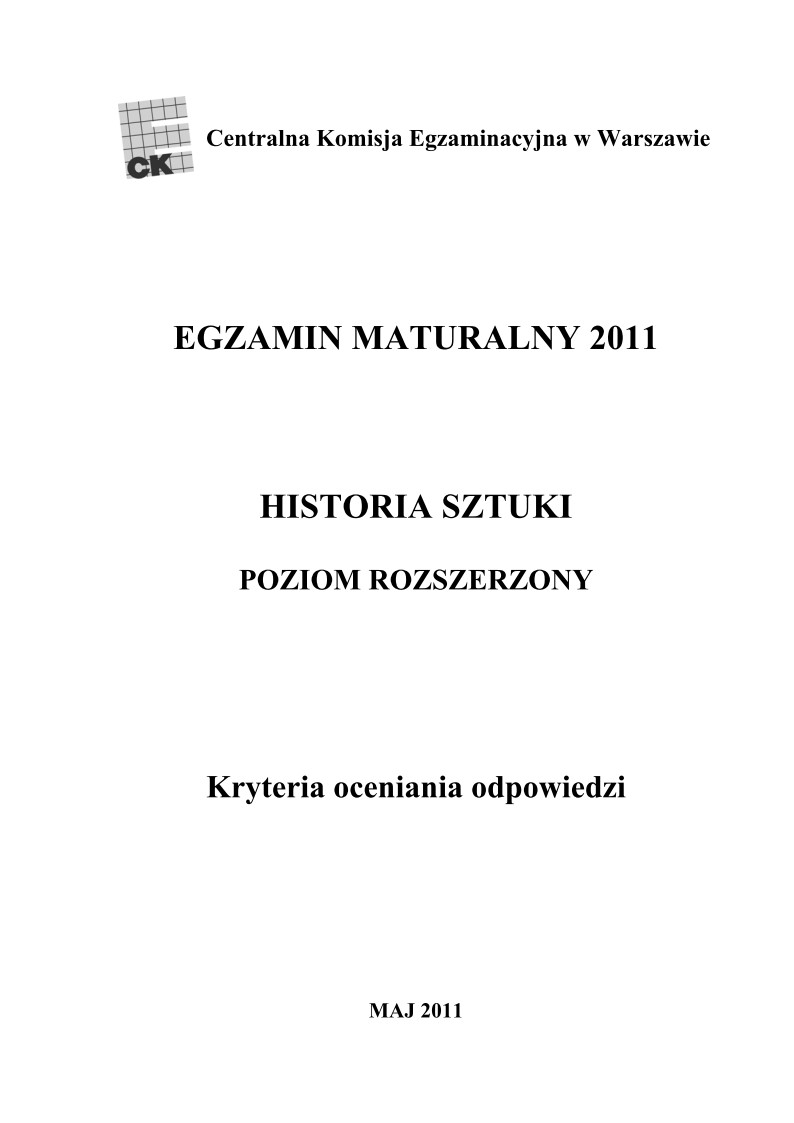 Odpowiedzi - historia sztuki, p. rozszerzony, matura 2011-strona-01
