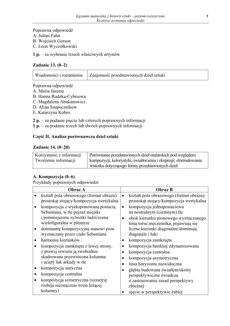 Odpowiedzi - historia sztuki, p. rozszerzony, matura 2011-strona-05