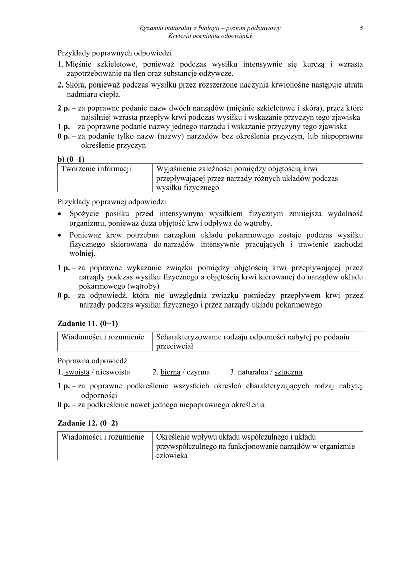 Odpowiedzi - biologia, p. podstawowy, matura 2011-strona-05