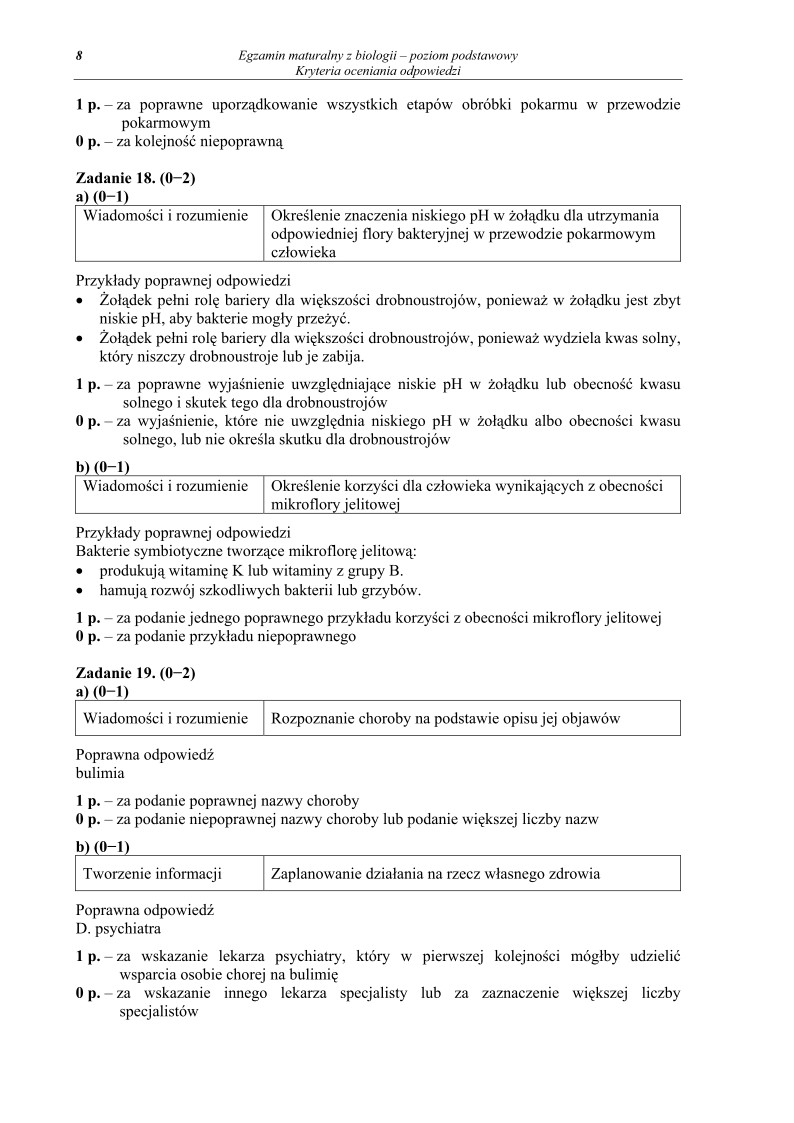 Odpowiedzi - biologia, p. podstawowy, matura 2011-strona-08