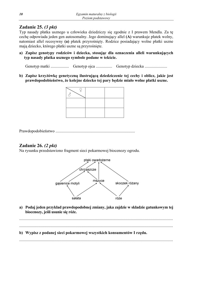 Pytania - biologia, p. podstawowy, matura 2011-strona-10