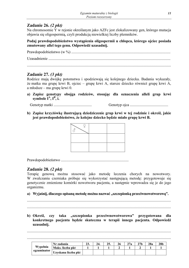 Pytania - biologia, p. rozszerzony, matura 2011-strona-11