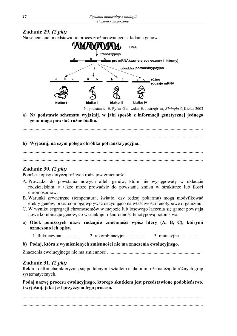 Pytania - biologia, p. rozszerzony, matura 2011-strona-12