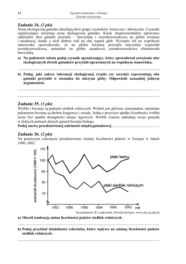 Pytania - biologia, p. rozszerzony, matura 2011-strona-14