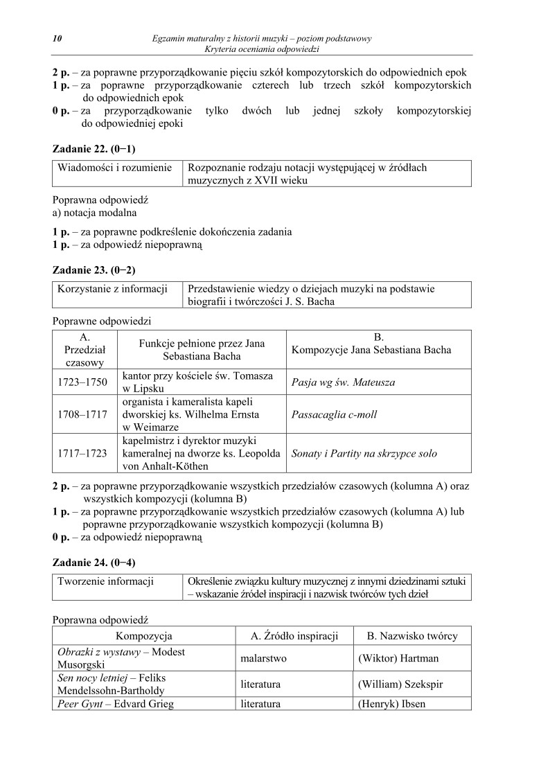 Odpowiedzi - historia muzyki, p. podstawowy, matura 2011-strona-10