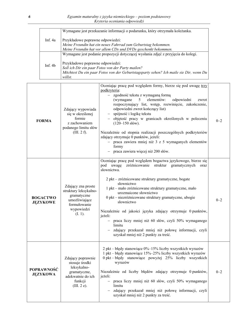 Odpowiedzi - jezyk niemiecki, p. podstawowy, matura 2011-strona-06