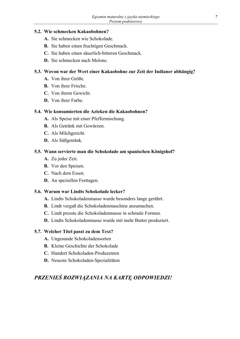 Pytania - jezyk niemiecki, p. podstawowy, matura 2011-strona-07