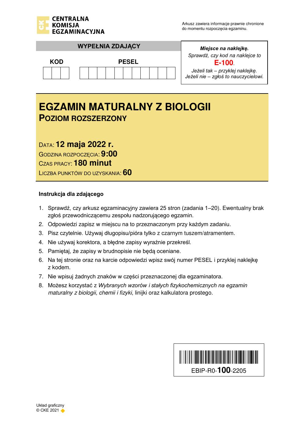 arkusz - biologia rozszerzony - matura 2022 - maj-01