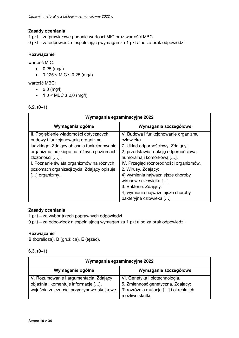 odpowiedzi - biologia rozszerzony - matura 2022 - maj-10