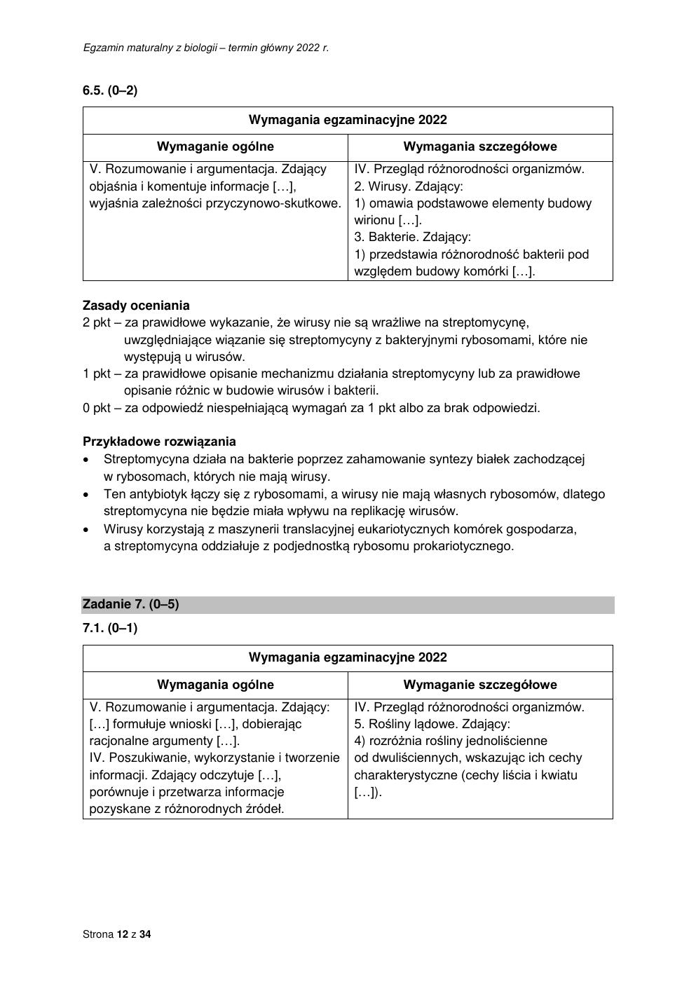 odpowiedzi - biologia rozszerzony - matura 2022 - maj-12