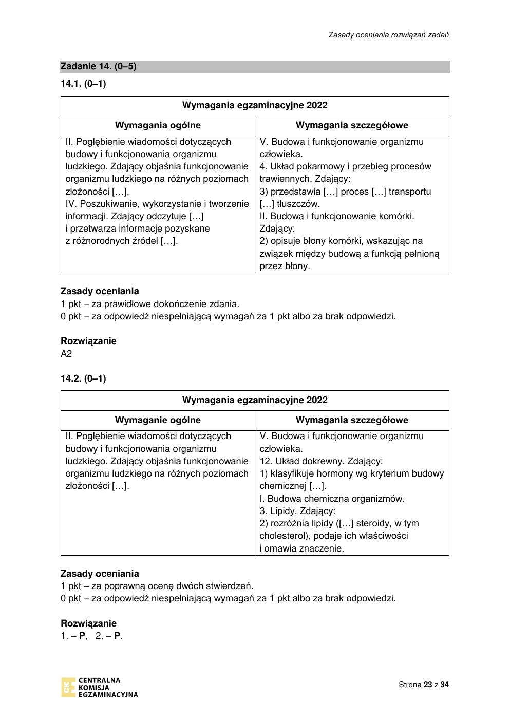 odpowiedzi - biologia rozszerzony - matura 2022 - maj-23