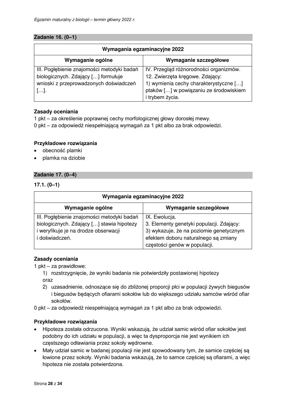 odpowiedzi - biologia rozszerzony - matura 2022 - maj-28