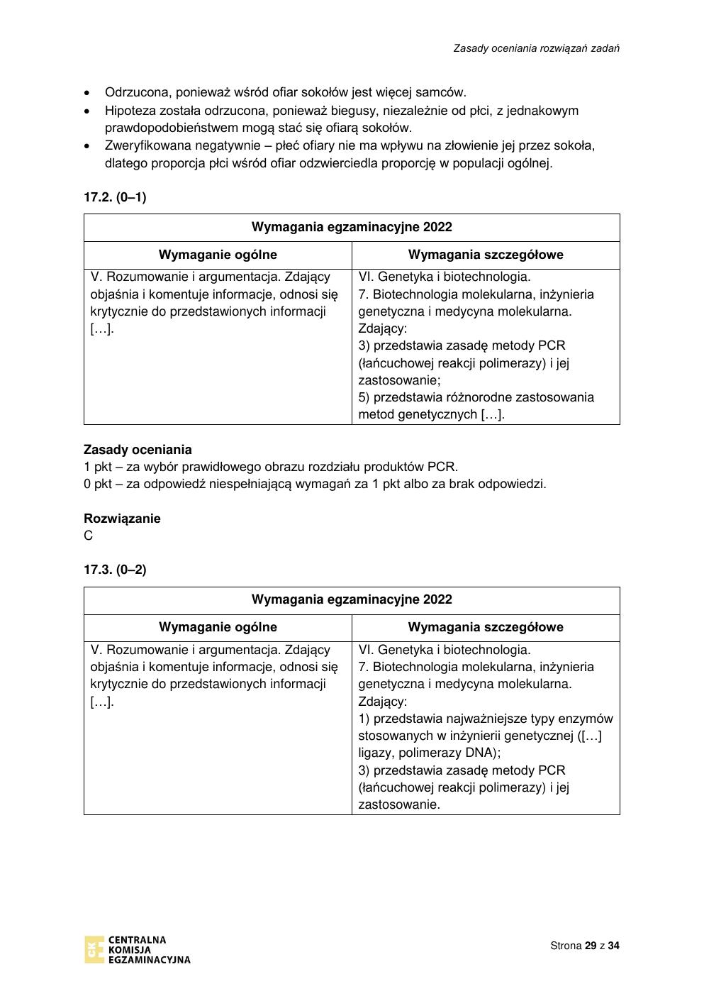 odpowiedzi - biologia rozszerzony - matura 2022 - maj-29