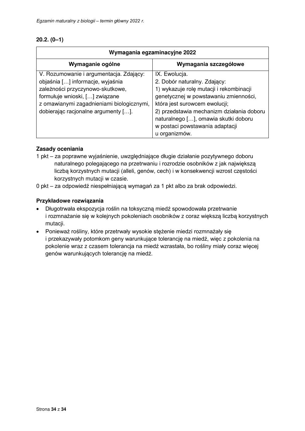 odpowiedzi - biologia rozszerzony - matura 2022 - maj-34