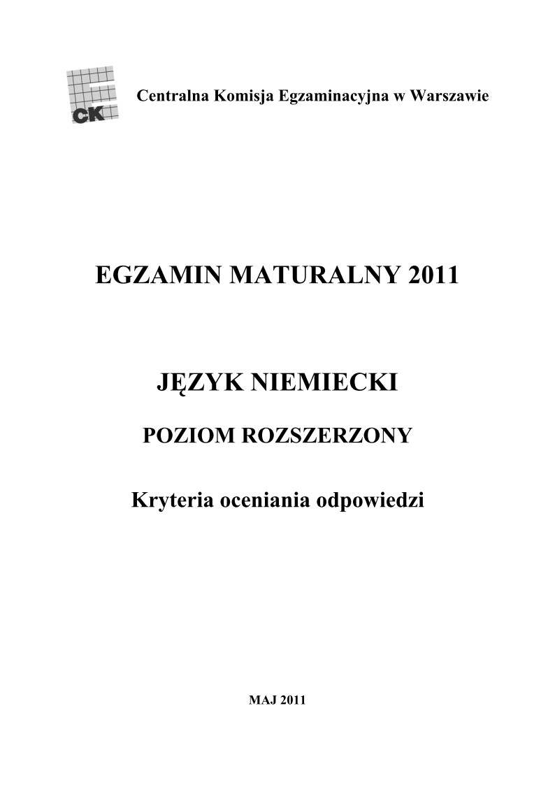 Odpowiedzi - jezyk niemiecki, p. rozszerzony, matura 2011-strona-01