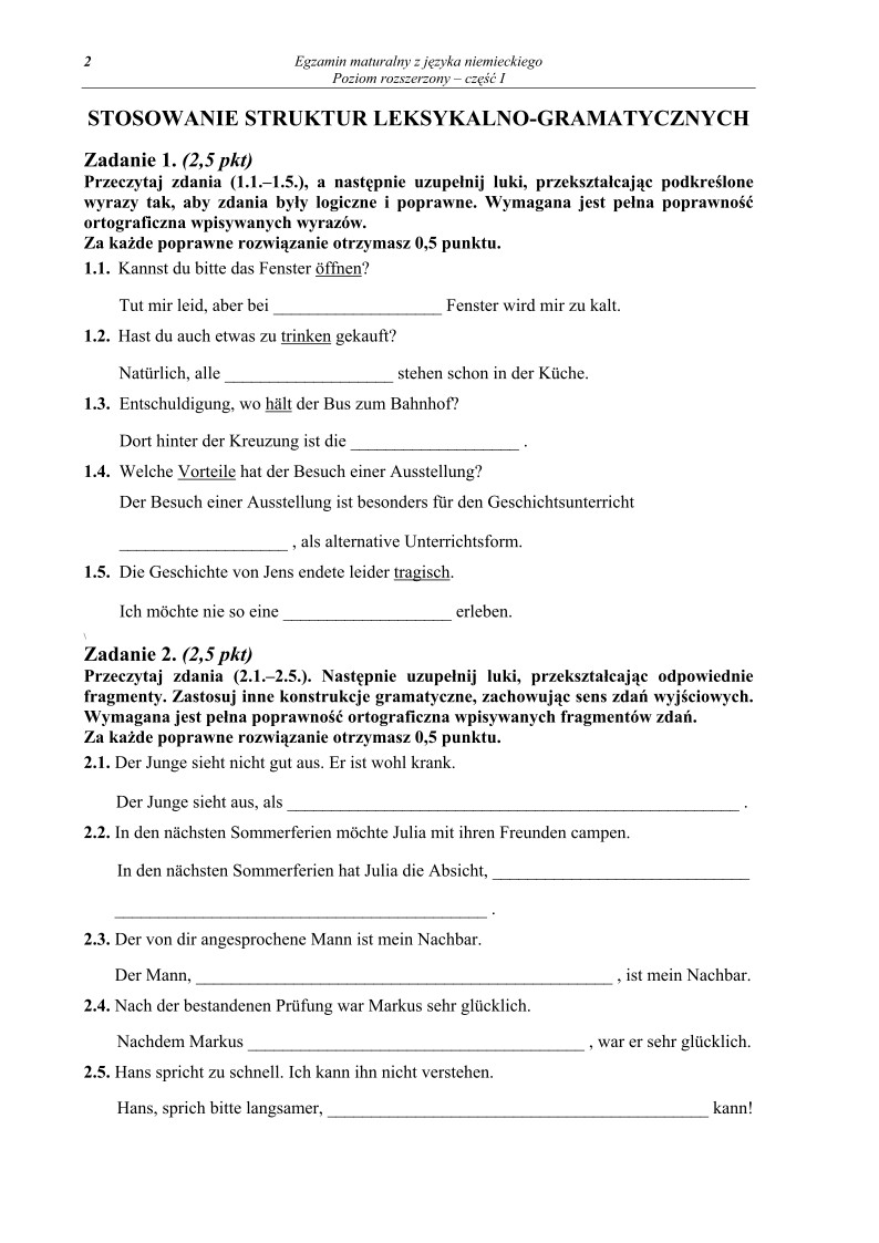Pytania - jezyk niemiecki, p. rozszerzony, matura 2011 cz1-strona-02