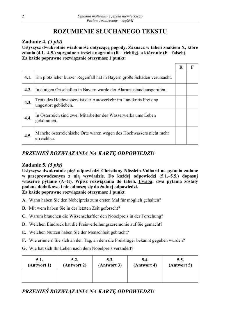 Pytania - jezyk niemiecki, p. rozszerzony, matura 2011 cz2-strona-02