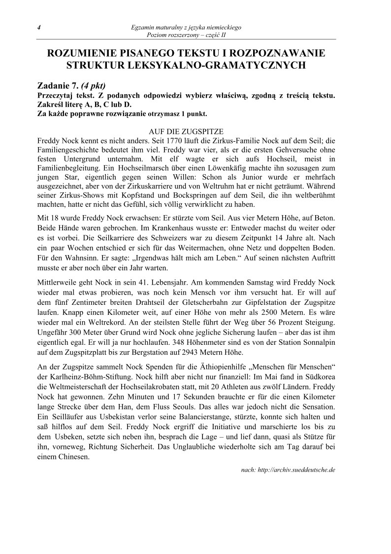 Pytania - jezyk niemiecki, p. rozszerzony, matura 2011 cz2-strona-04