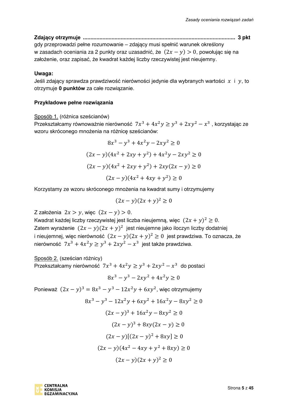 odpowiedzi - matematyka rozszerzony - matura 2022 - maj-05