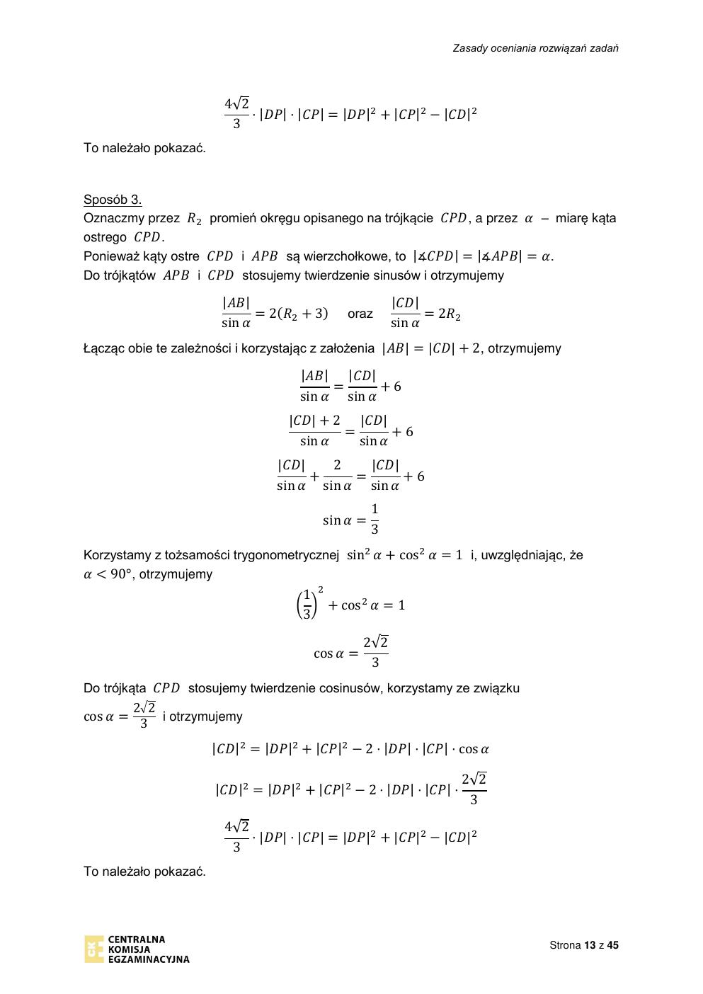 odpowiedzi - matematyka rozszerzony - matura 2022 - maj-13