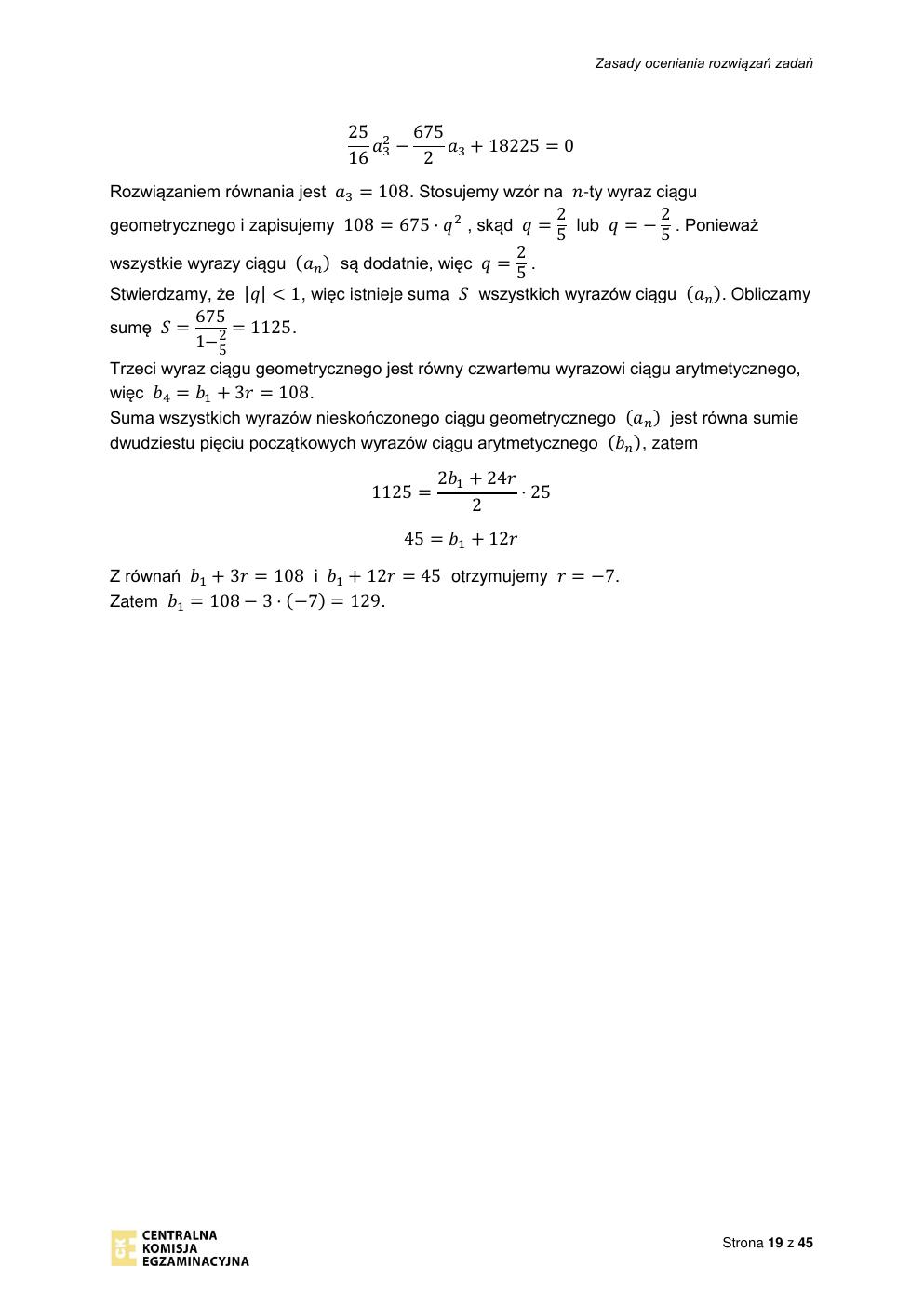 odpowiedzi - matematyka rozszerzony - matura 2022 - maj-19