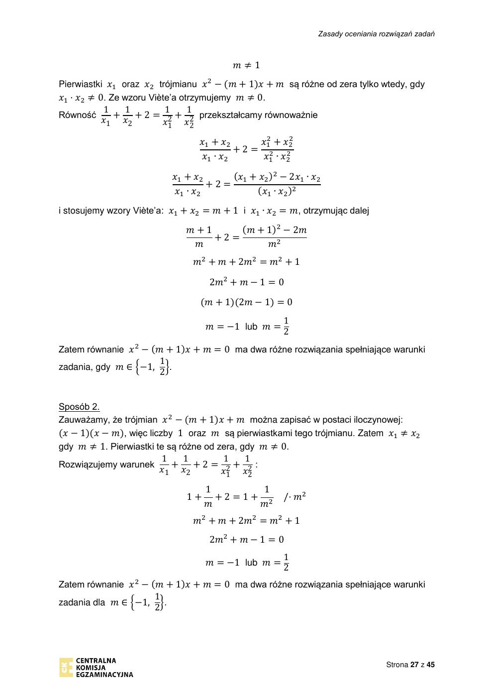 odpowiedzi - matematyka rozszerzony - matura 2022 - maj-27