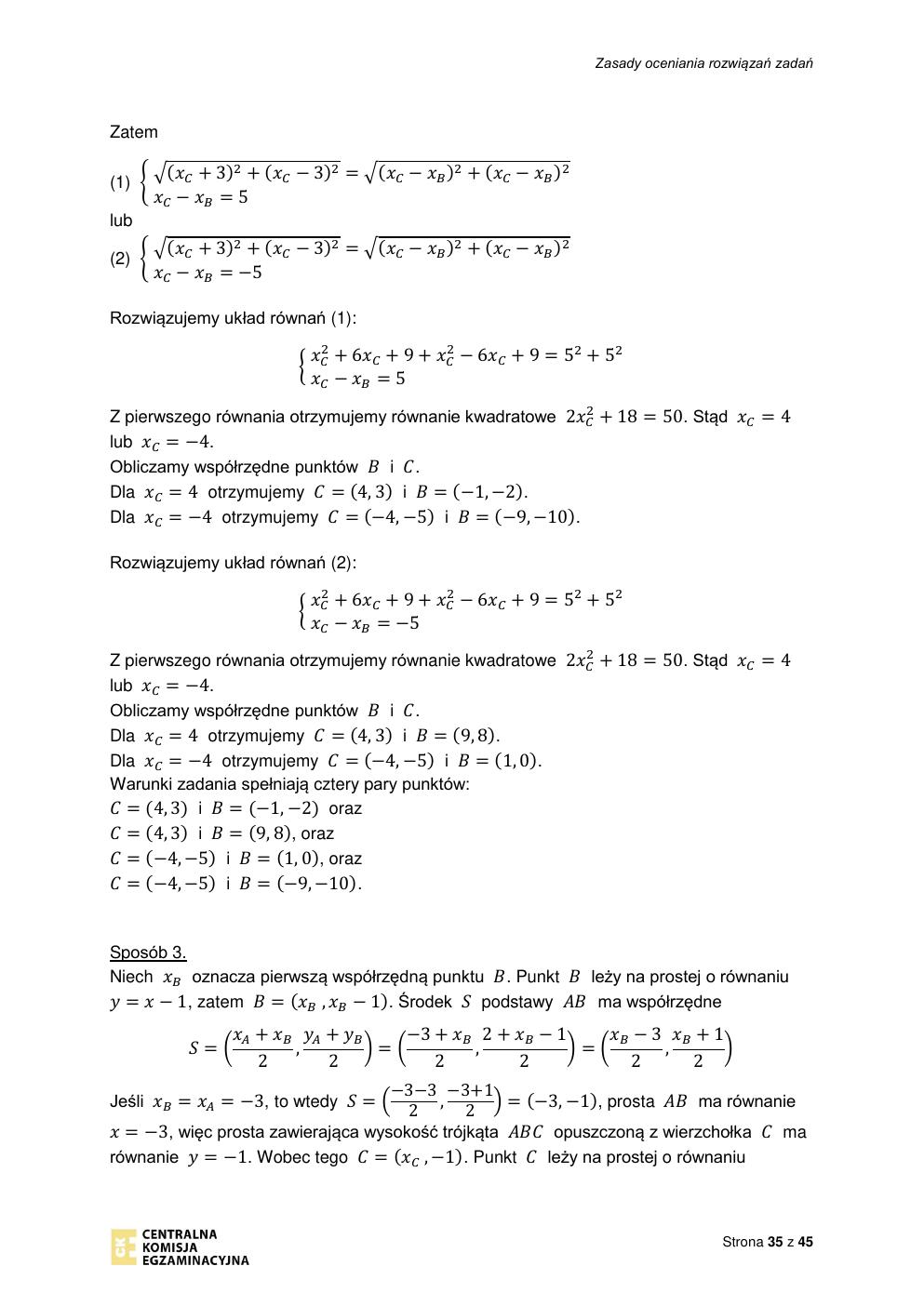 odpowiedzi - matematyka rozszerzony - matura 2022 - maj-35