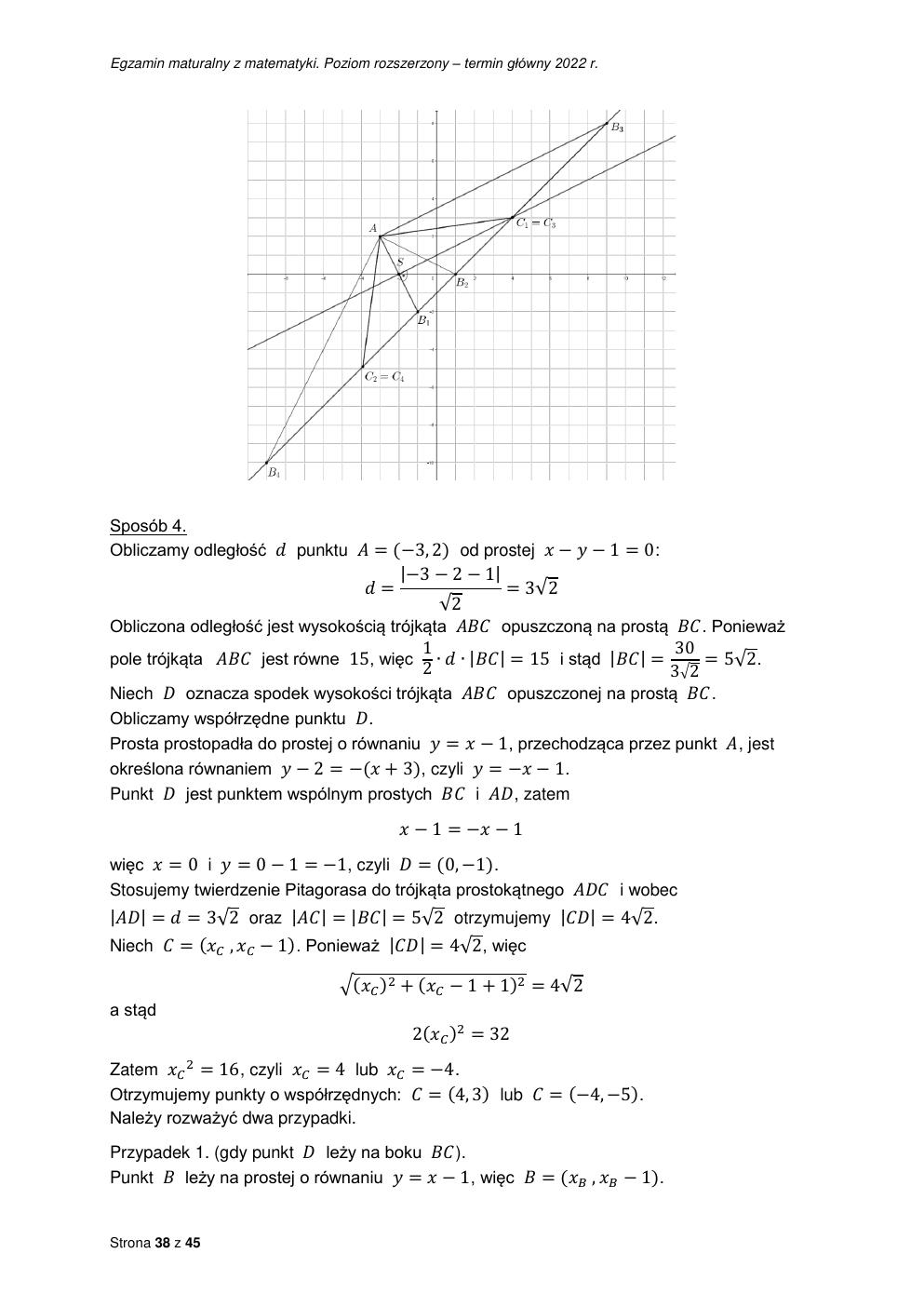 odpowiedzi - matematyka rozszerzony - matura 2022 - maj-38