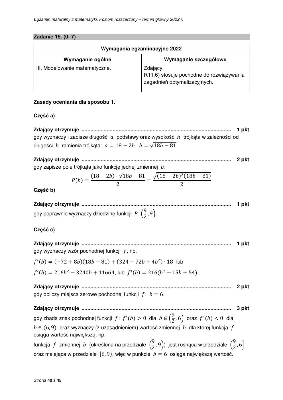 odpowiedzi - matematyka rozszerzony - matura 2022 - maj-40