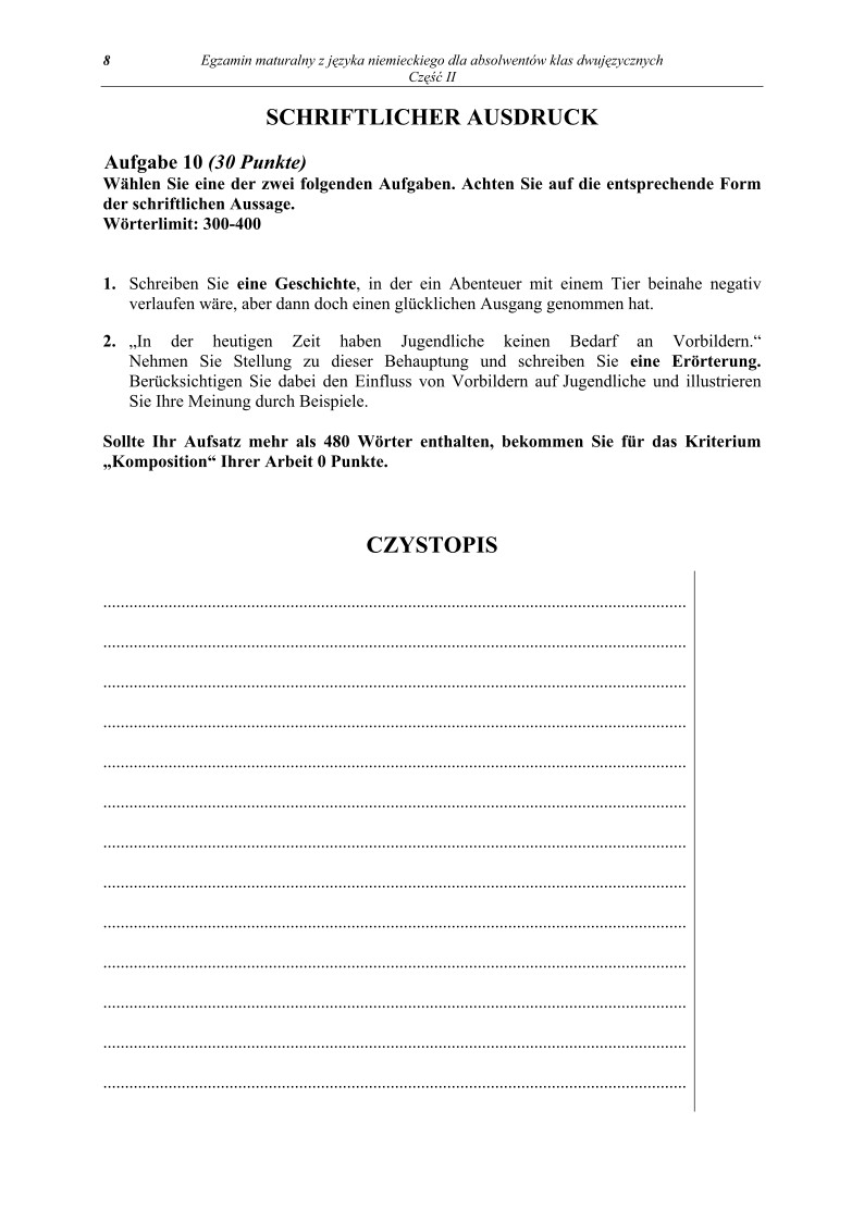 Pytania - jezyk niemiecki, w klasach dwujezycznych, matura 2011cz2-strona-08
