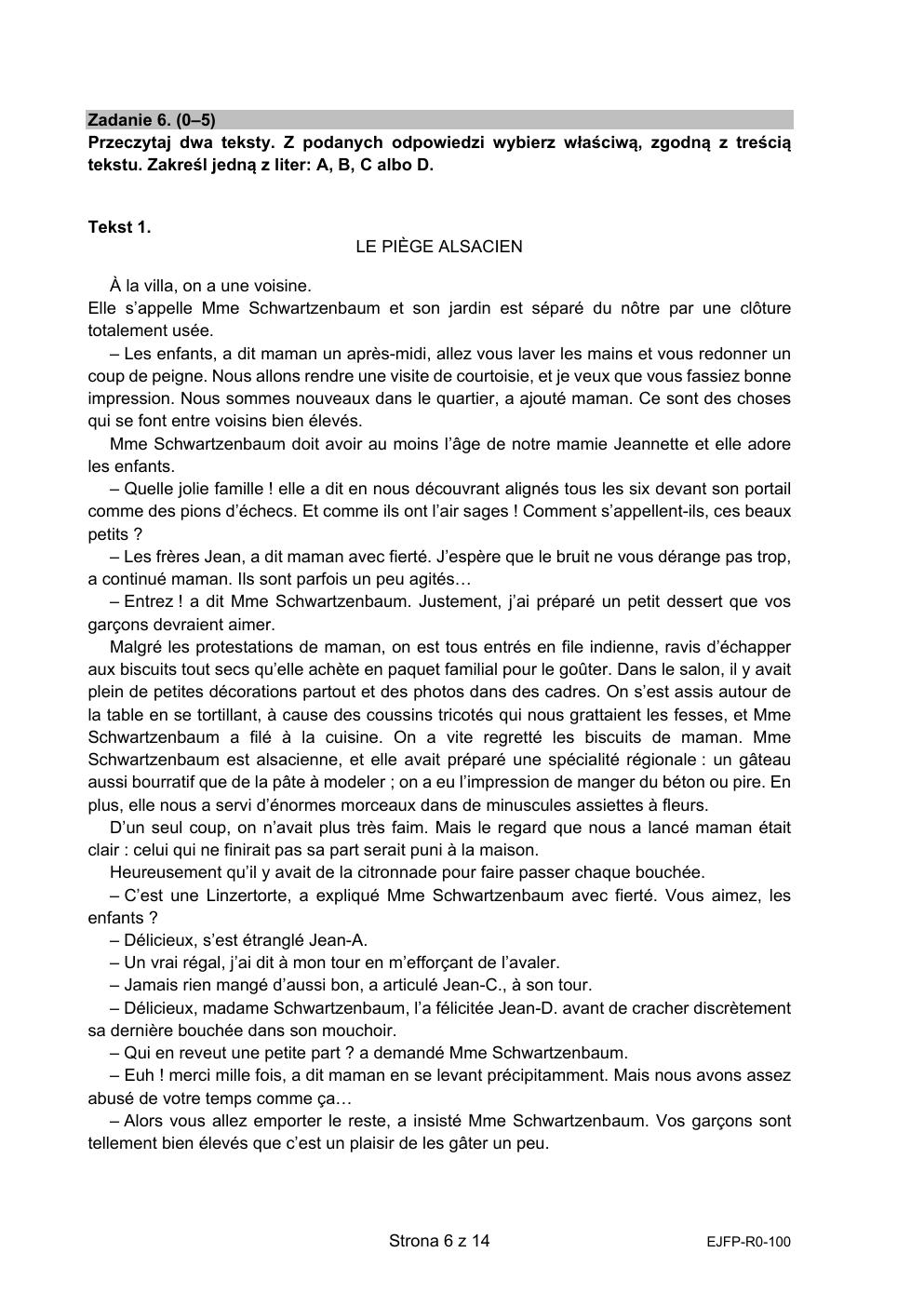 arkusz - język francuski rozszerzony - matura 2022 - maj-06