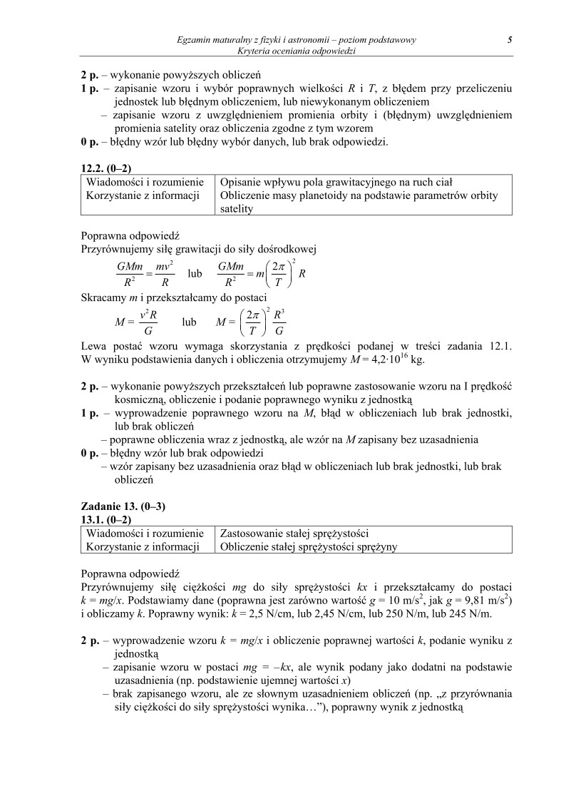 Odpowiedzi - fizyka, p. podstawowy, matura 2011-strona-05