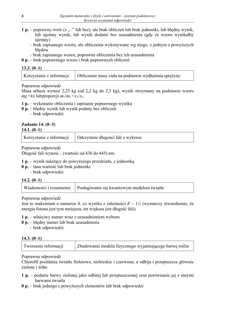 Odpowiedzi - fizyka, p. podstawowy, matura 2011-strona-06