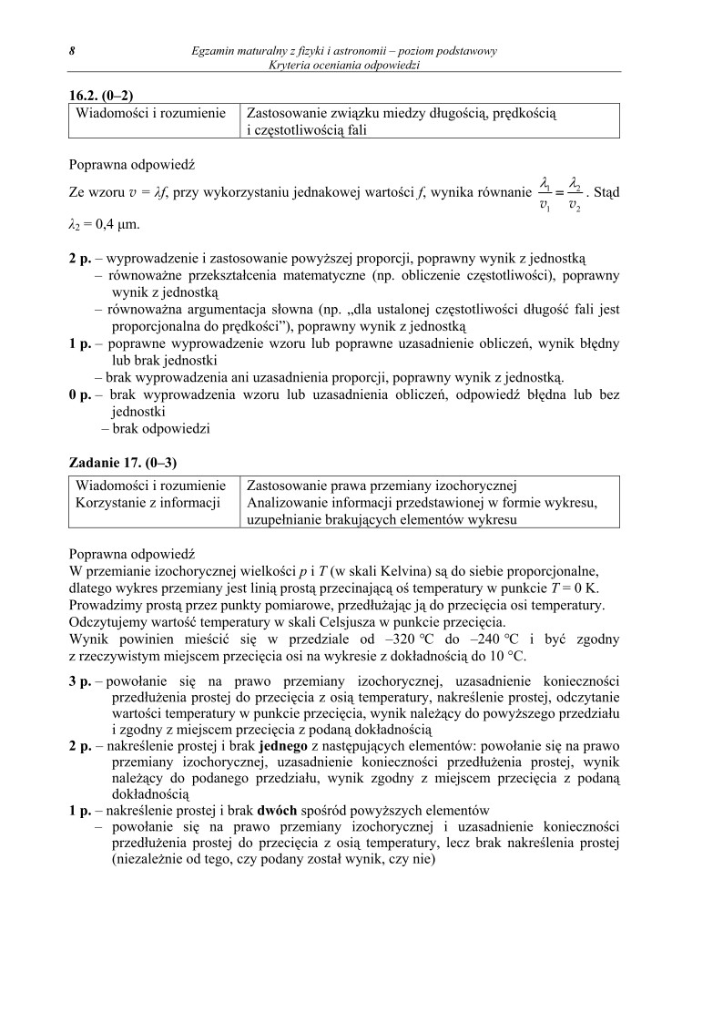 Odpowiedzi - fizyka, p. podstawowy, matura 2011-strona-08
