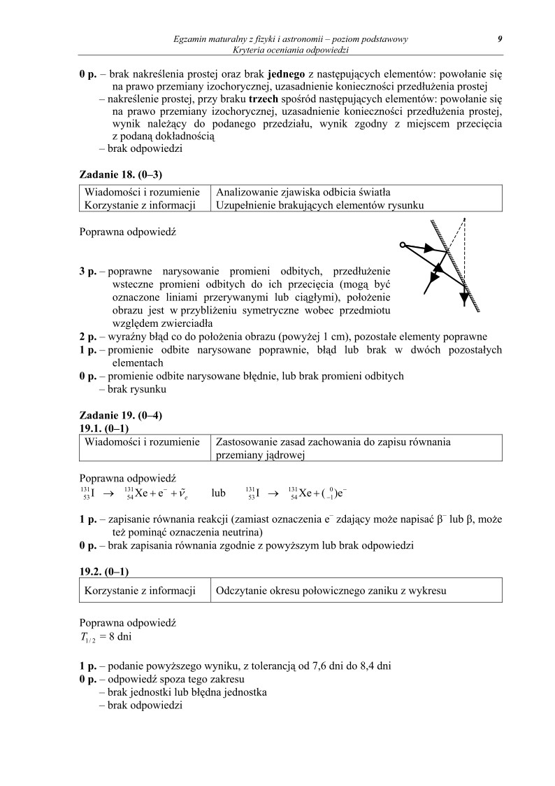 Odpowiedzi - fizyka, p. podstawowy, matura 2011-strona-09